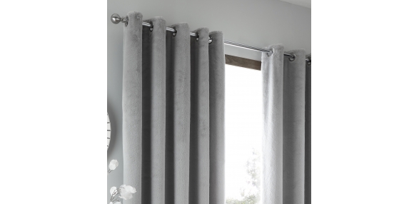 Brigitte - Silver Eyelet Curtains