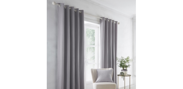 Indiana - Silver Eyelet Curtains