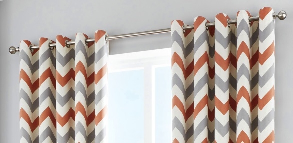 Sorbonne Orange Terracotta Plain 100% Cotton Eyelet Lined Curtains OR Cushions