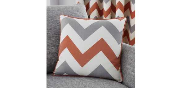 Chevron Teracotta Filled Cushion