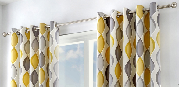 Lennox - Grey / Ochre Curtains