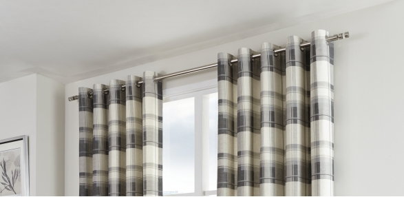 Balmoral Check - Slate Curtains