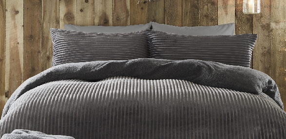 Ribbed fleece duvet set deals
