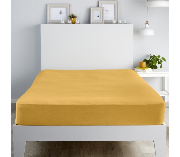 Brushed Fitted Sheets - Ochre