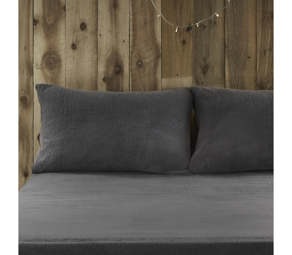 Teddy Fleece Charcoal Pillowcases