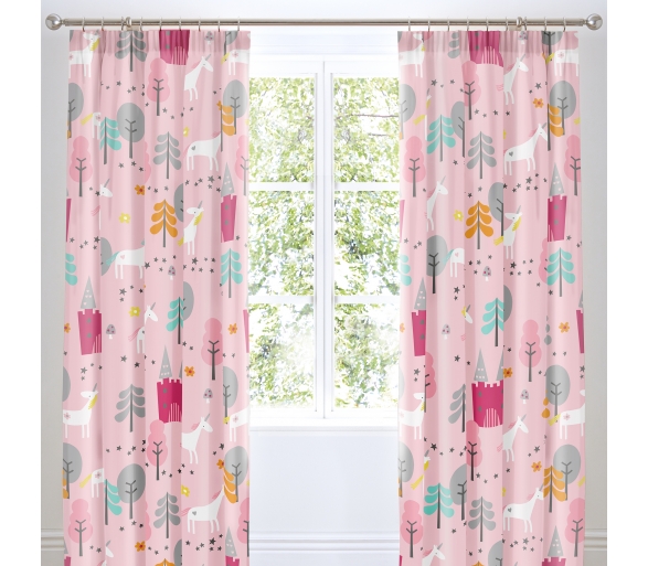Unicornland - Pair of Pencil Pleat Curtains