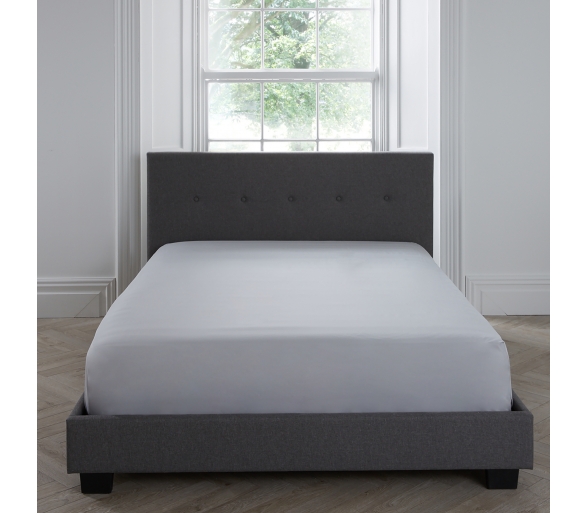 100% Cotton 400TC 38cm Deep Fitted Sheet - Silver