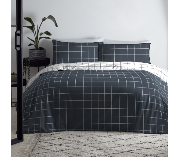 Harvard Check - Navy Bedding