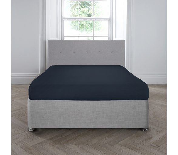 100% Cotton 35cm Deep Fitted Sheet - Navy