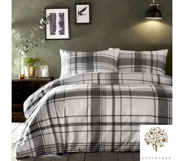Appletree Brampton Check Grey Bedding J Rosenthal & Son