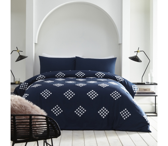 Diamond Tuft - Navy Bedding