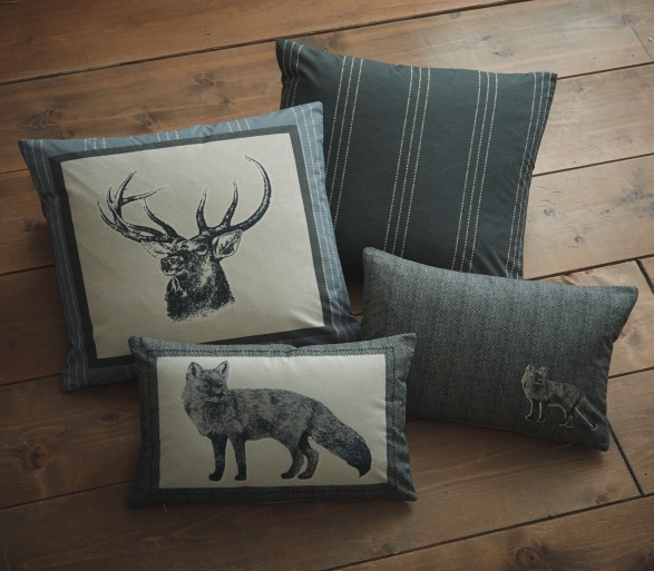 Connolly Check Square Charcoal Filled Cushion