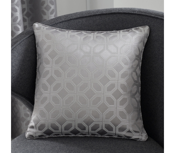 Oriental Squares - Silver Cushion Cover