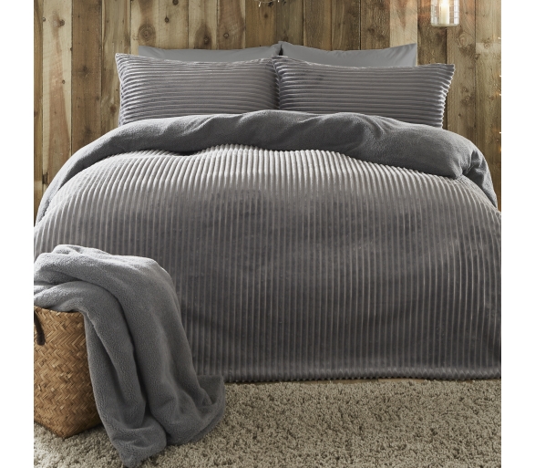 Ribbed Teddy Fleece Silver