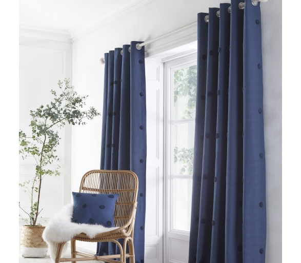 Zara - Navy Eyelet Curtains