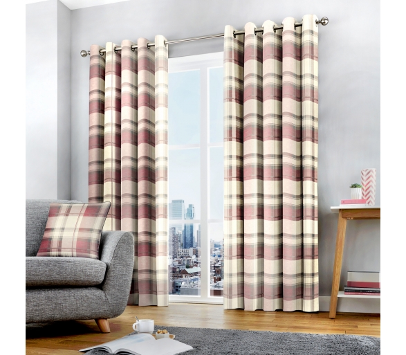 Balmoral Check - Blush Curtains