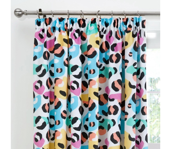 Be Wild - Coral Pencil Pleat Curtains