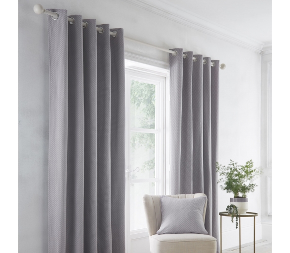 Indiana - Silver Eyelet Curtains