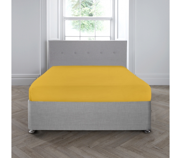 100% Cotton 35cm Deep Fitted Sheet - Ochre