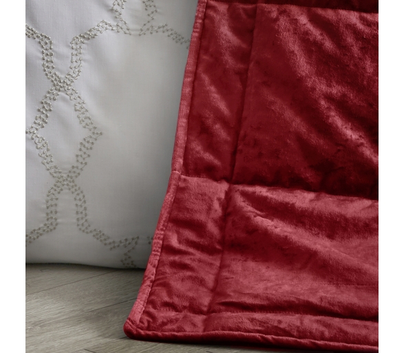 Concierge Claret Crushed Velvet Bedspread