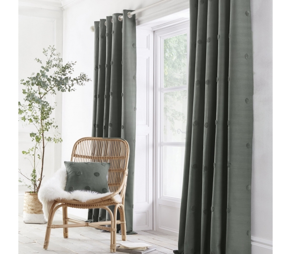 Zara - Charcoal Eyelet Curtains
