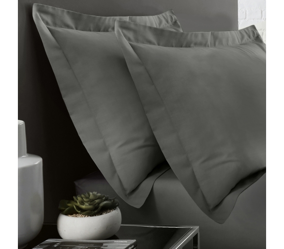 Charcoal - Oxford Pillowcase (Twin Pack)
