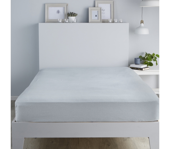 Brushed Fitted Sheets - Silver