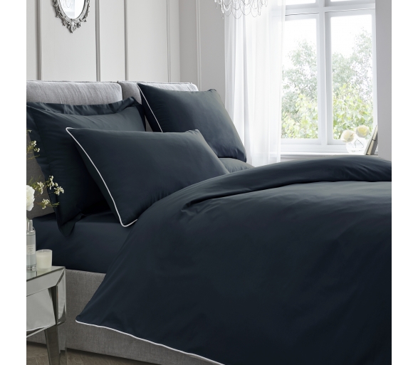 Plain Dye Duvet Cover Set - Navy