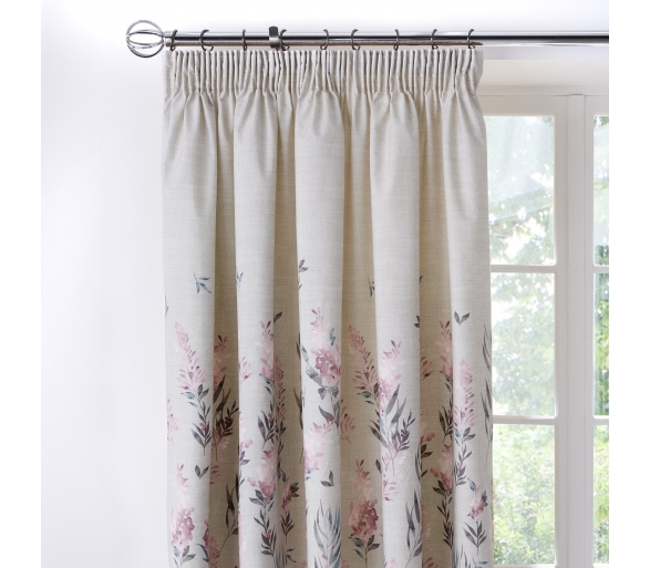 Nadine - Pink Pencil Pleat Curtains