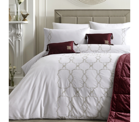 Lido White & Gold Duvet Cover Set