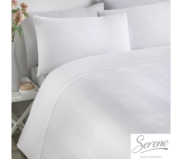 Waffle Stripe - White Bedding