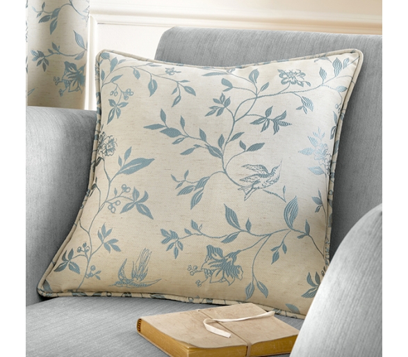 Bird Trail -  Duck Egg Cushion Cover