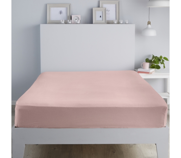 Brushed Fitted Sheets - Pink