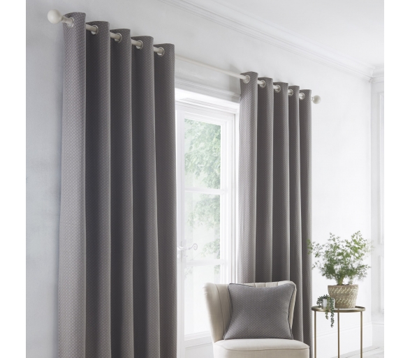 Indiana - Grey Eyelet Curtains