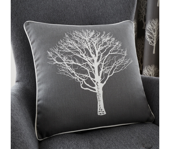 Woodland Trees - Charcoal Filled Cushion