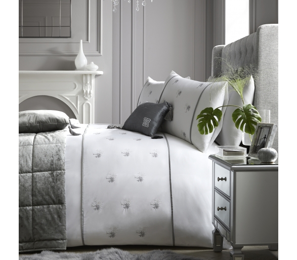 Midnight At The Oasis - White Duvet Cover Set