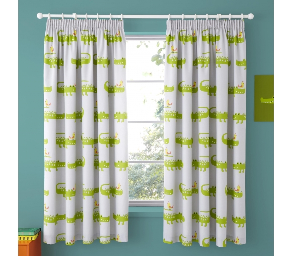 Crocodile Smiles - Pair of Pencil Pleat Curtains