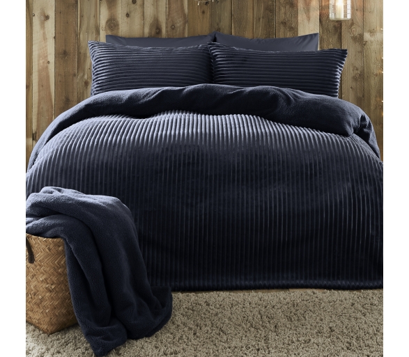 Ribbed Teddy Fleece Navy