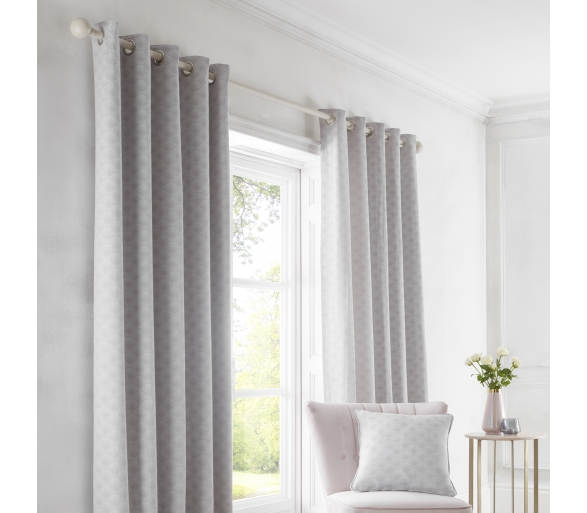 Tiffany - Silver Eyelet Curtains