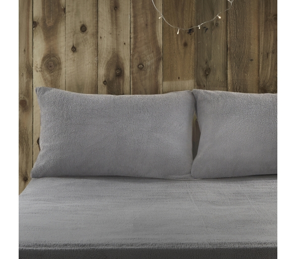 Teddy Fleece Silver Pillowcases