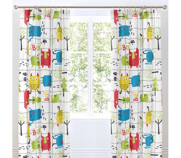 Monster Mob - Pair of Pencil Pleat Curtains