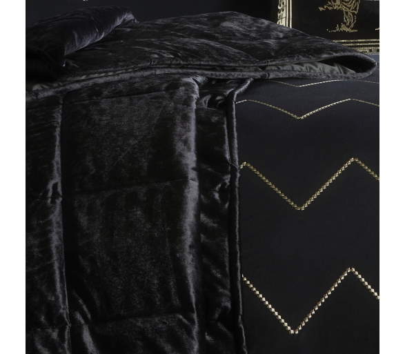 Concierge Black Crushed Velvet Bedspread