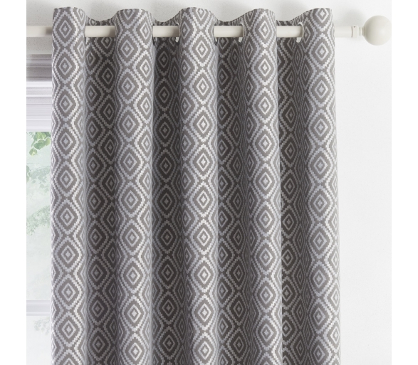 Asha - Slate Eyelet Curtains