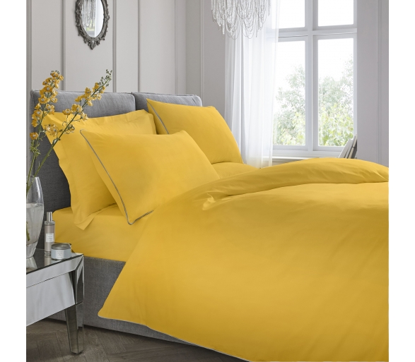 Plain Dye Duvet Cover Set - Ochre