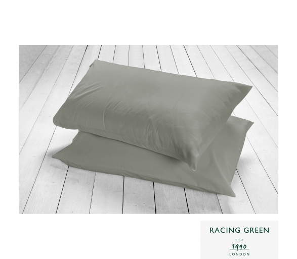 Racing Green - Slate Grey - Pair of Pillowcases