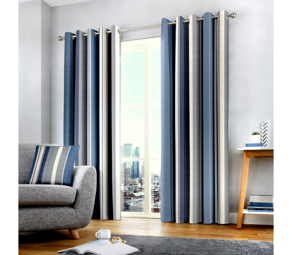 Whitworth Stripe - Blue Curtains