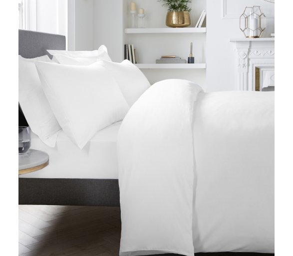 Plain Dye 400TC Duvet Cover Set - White