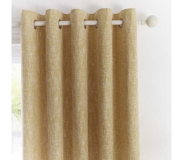 Boucle - Ochre Eyelet Curtains