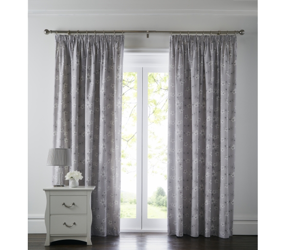 Freya - Grey Pencil Pleat Curtains