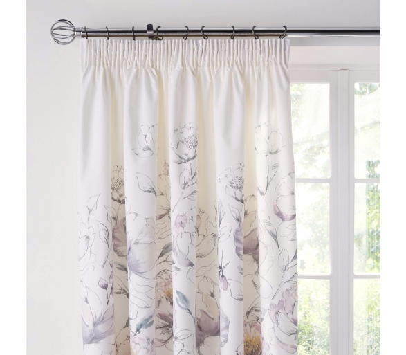 Peony - Amethyst Pencil Pleat Curtains